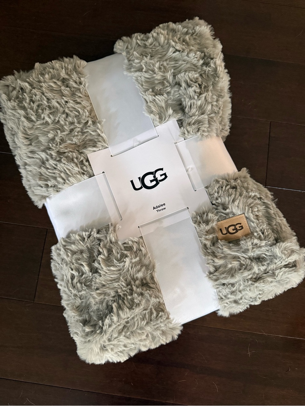 UGG Adalee Faux Fur Throw - Gray Taupe